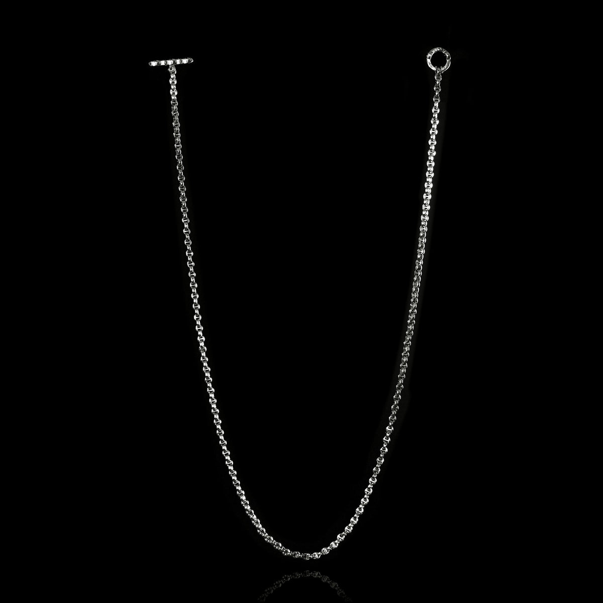 Micro Open-Link™ Necklace - 20" in sterling silver by HOORSENBUHS®, back view