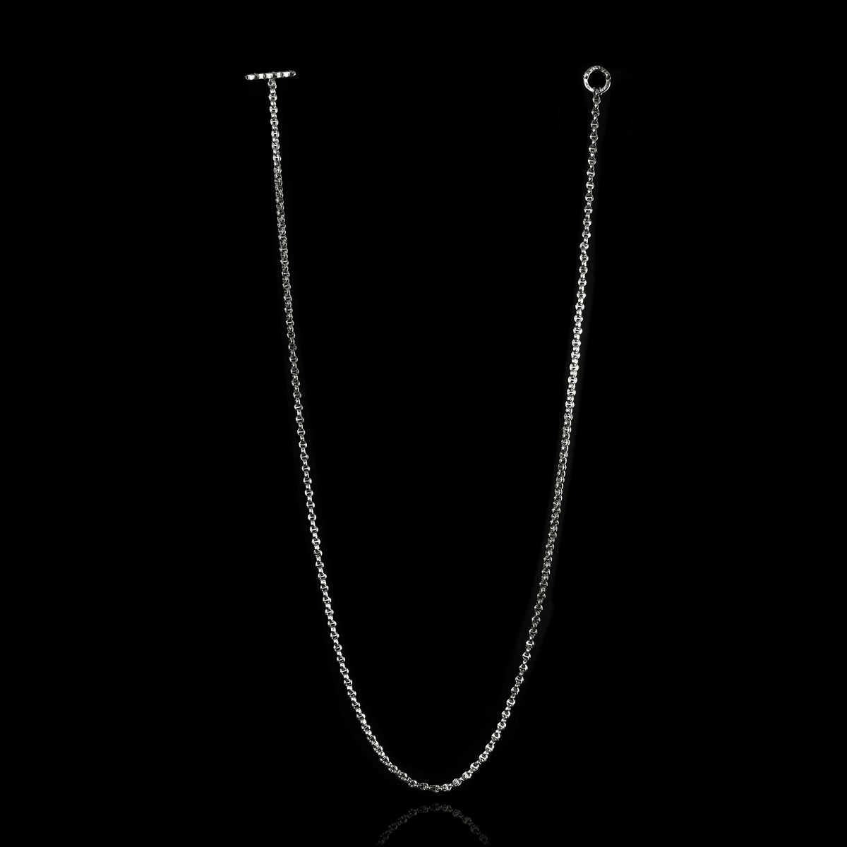Micro Open-Link™ Necklace - 30" in sterling silver by HOORSENBUHS®, back view