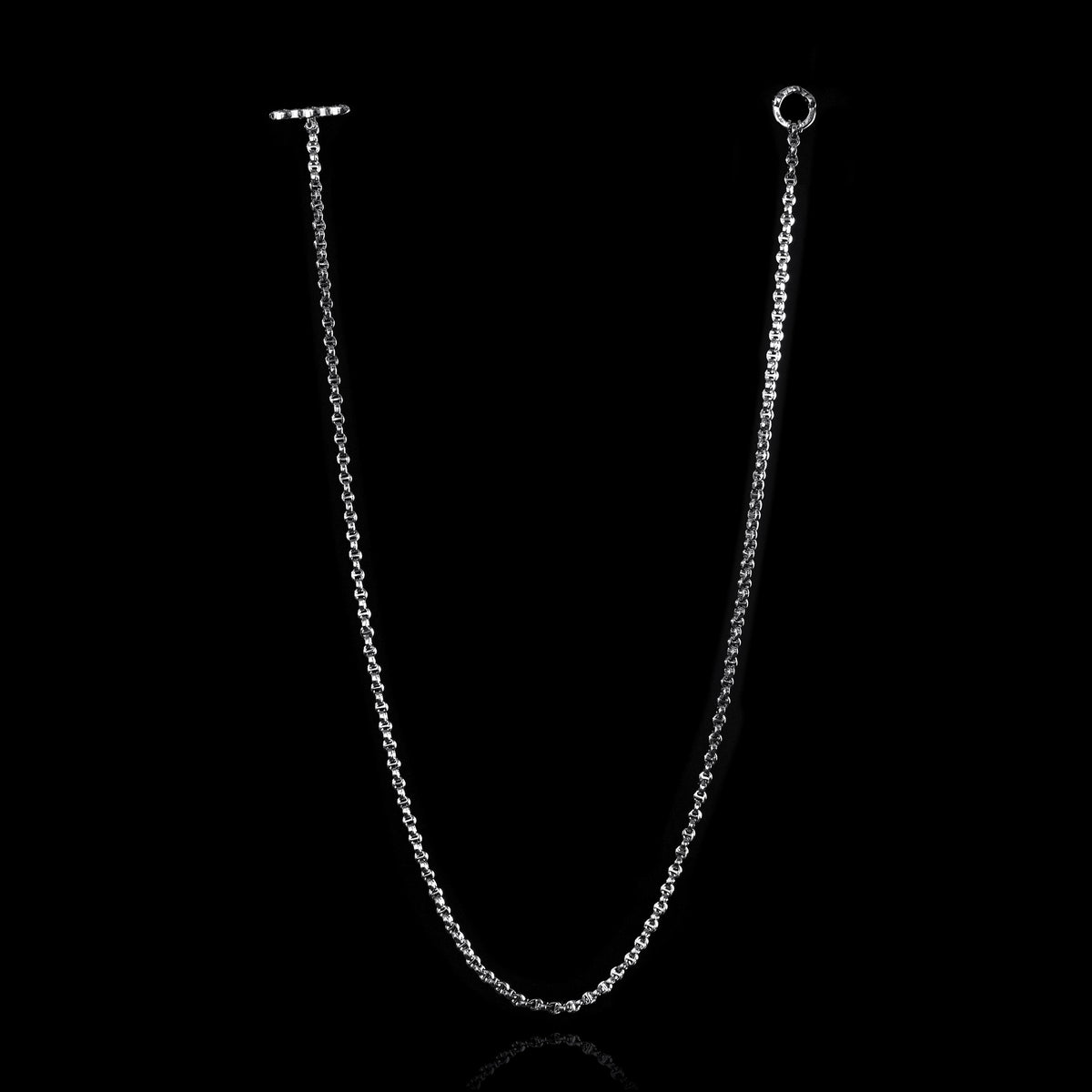 Micro Open-Link™ Necklace - 20" in 18K white gold, back view