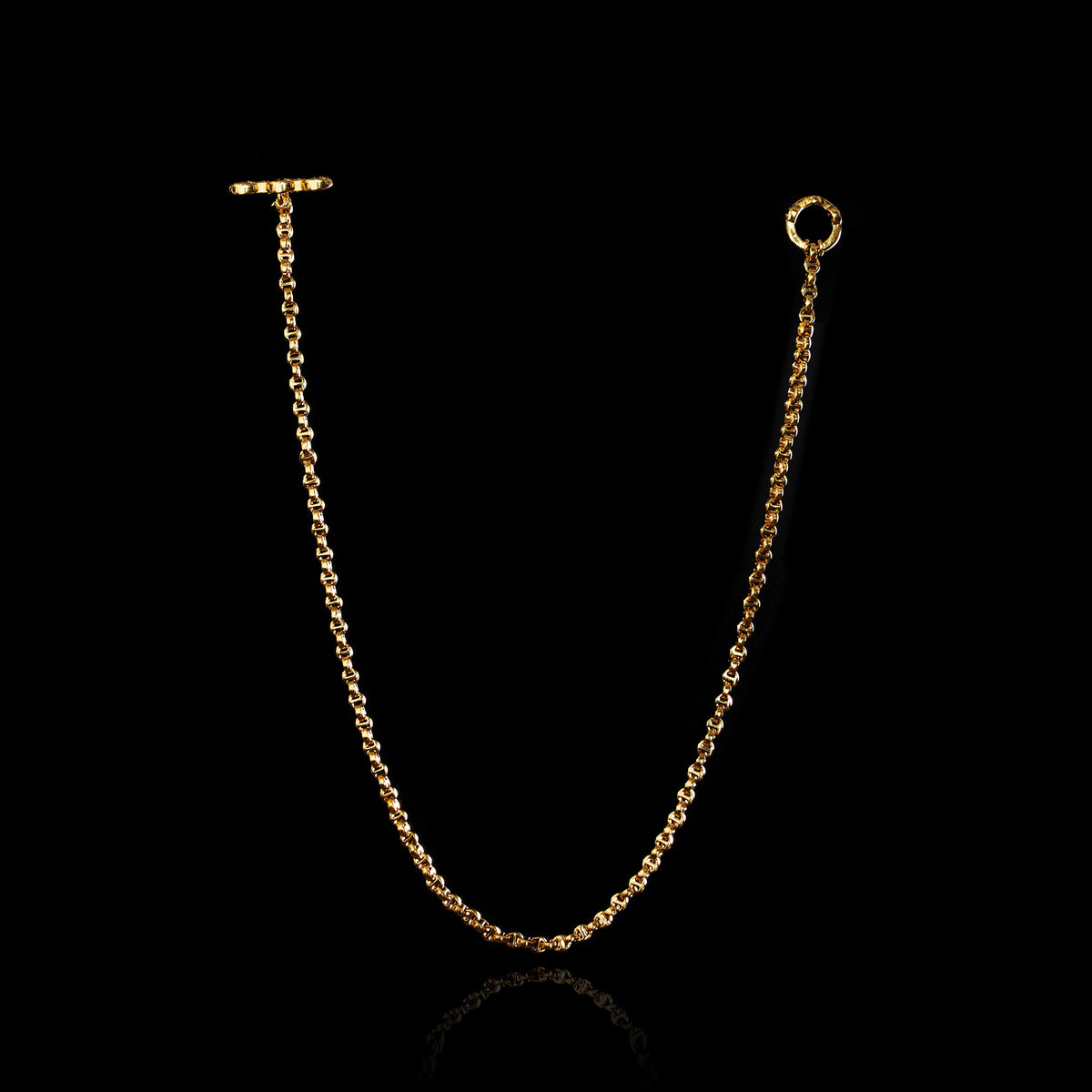 Micro Open-Link™ Necklace - 16" in 18K yellow gold by HOORSENBUHS®, back view