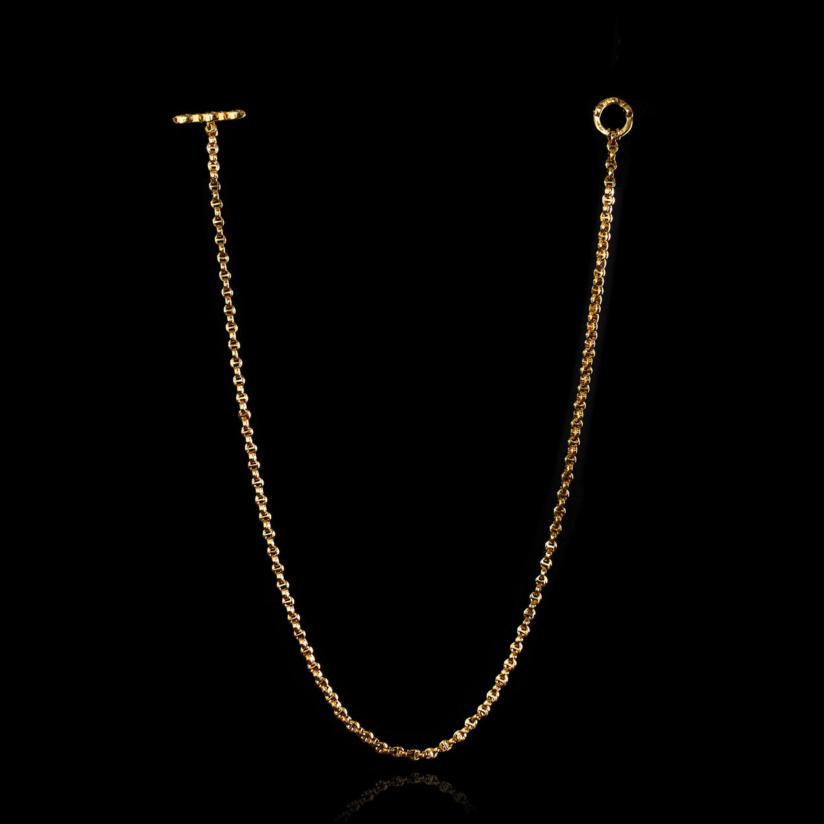 Micro Open-Link™ Necklace - 18" in 18K yellow gold by HOORSENBUHS®, back view