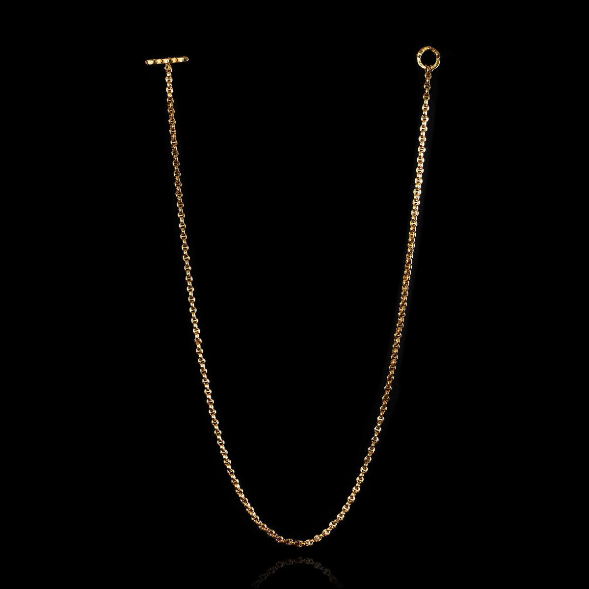 Micro Open-Link™ Necklace - 20" in 18K yellow gold by HOORSENBUHS®, back view