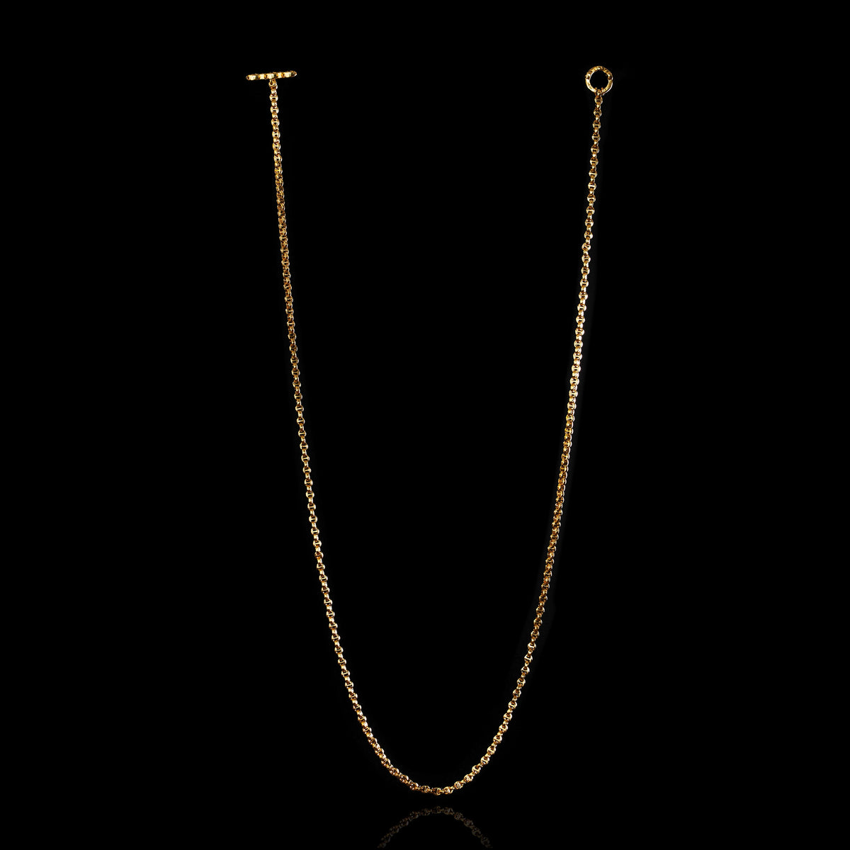 Micro Open-Link™ Necklace - 30" in 18K yellow gold by HOORSENBUHS®, back view