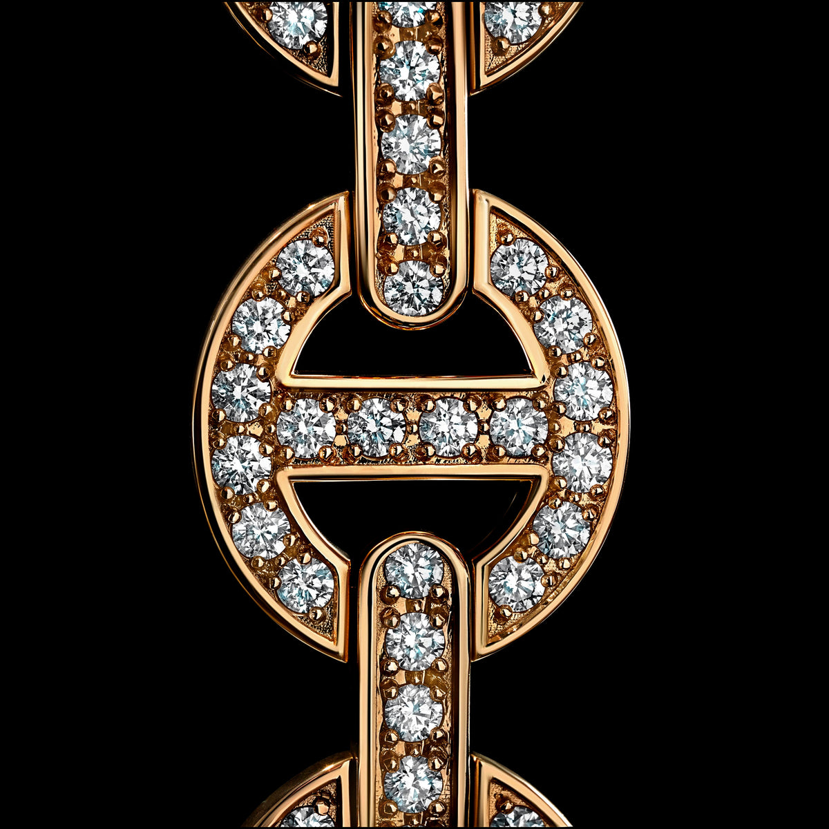 MMV Large Link Bracelet Antiquated in 18K rose gold, view 2