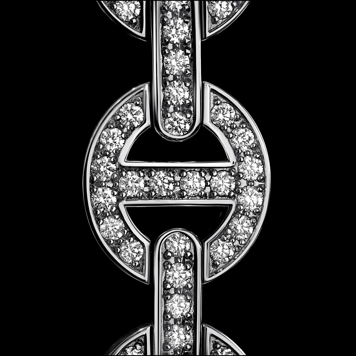 MMV Large Link Bracelet Antiquated in 18K white gold, view 2