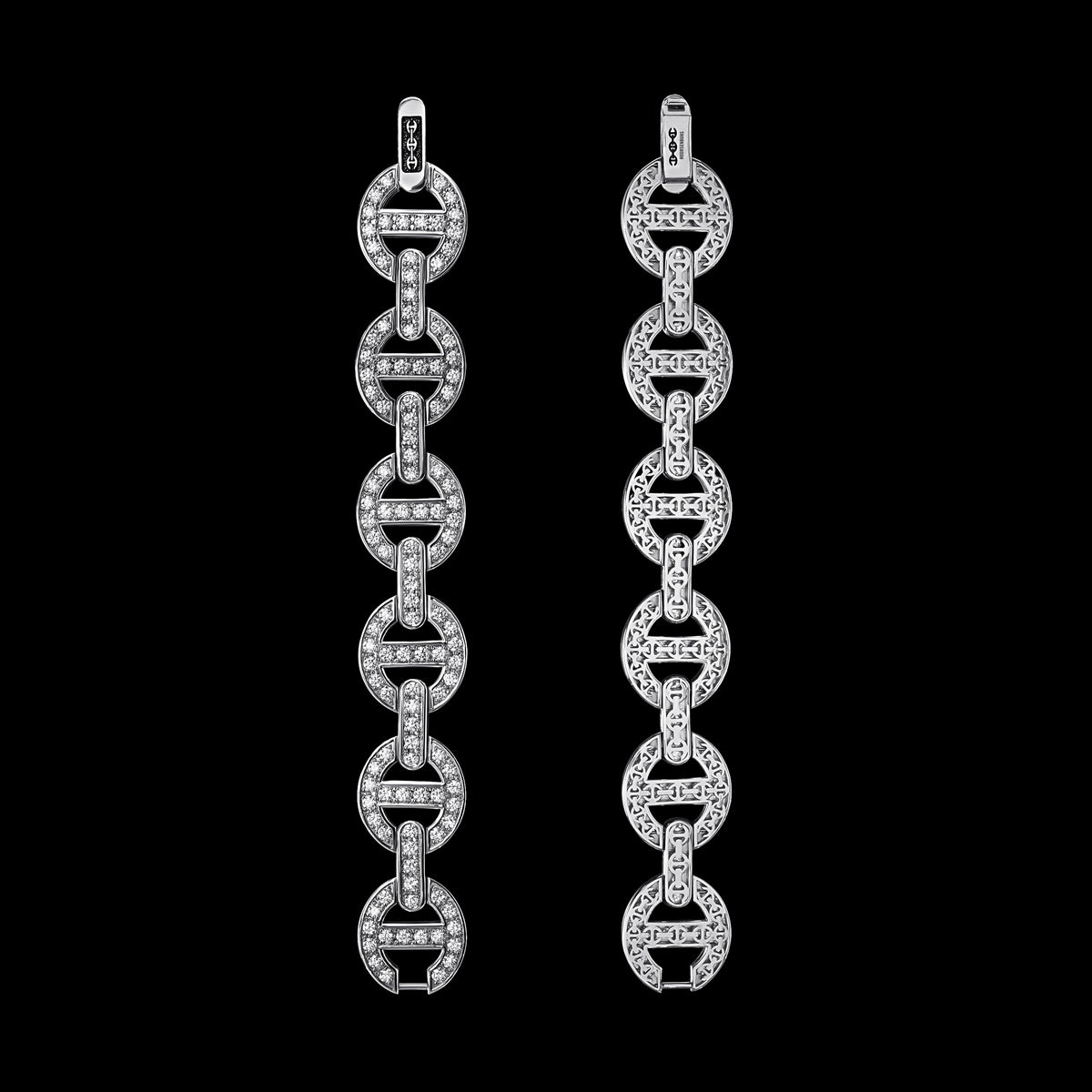 MMV Large Link Bracelet Antiquated in 18K white gold, back view