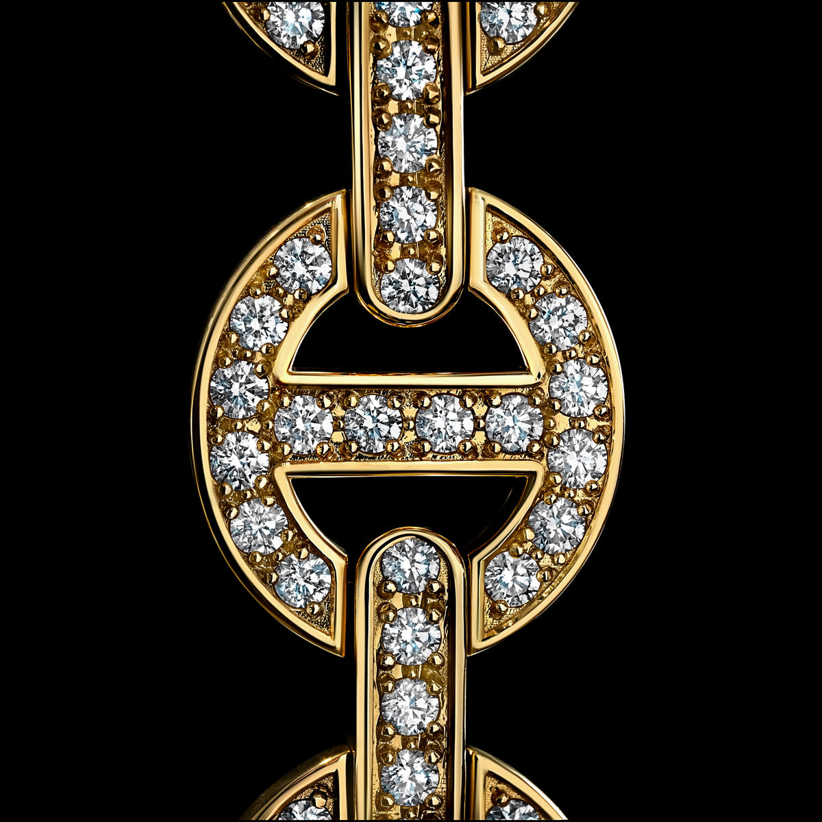 MMV Large Link Bracelet Antiquated in 18K yellow gold