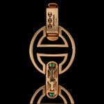 MMV Medium Link Bracelet with Emerald Bridges in 18K gold, back view, view 3