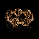 MMV Medium Link Bracelet with Diamond Bridges in 18K rose gold