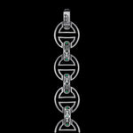 MMV Medium Link Bracelet with Emerald Bridges in 18K gold, back view, view 6