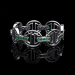 MMV Medium Link Bracelet with Emerald Bridges in 18K gold, view 6