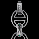 MMV Medium Link Bracelet with Emerald Bridges in 18K gold, back view, view 5