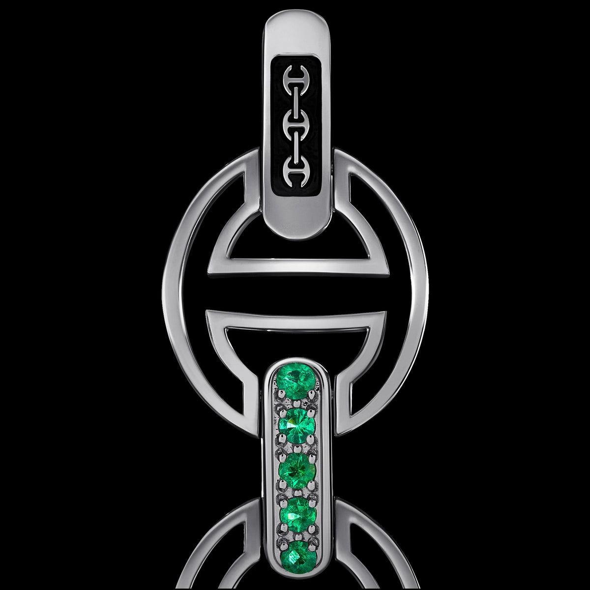 MMV Medium Link Bracelet with Emerald Bridges in 18K gold, view 7