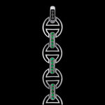 MMV Medium Link Bracelet with Emerald Bridges in 18K gold, view 8
