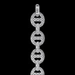 MMV Medium Link Bracelet Antiquated in 18K white gold, back view