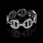 MMV Medium Link Bracelet Antiquated in 18K white gold