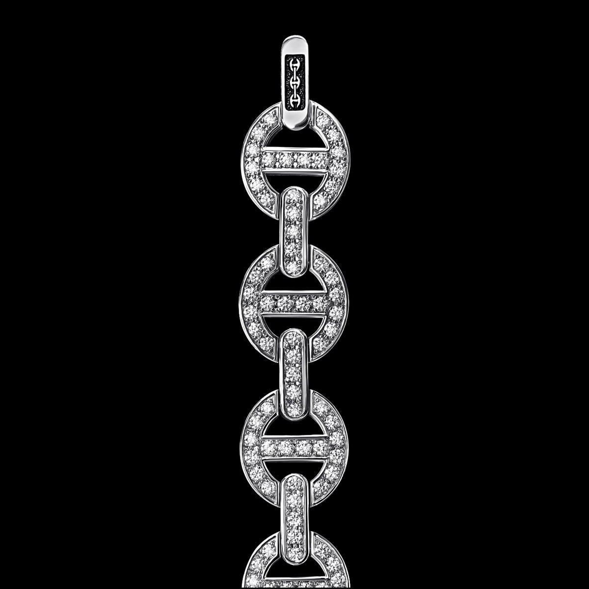 MMV Medium Link Bracelet Antiquated in 18K white gold, view 3