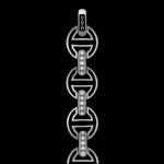 MMV Medium Link Bracelet with Diamond Bridges in 18K white gold, view 3