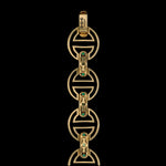 MMV Medium Link Bracelet with Emerald Bridges in 18K gold, back view, view 2