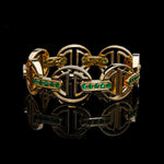 MMV Medium Link Bracelet with Emerald Bridges in 18K gold by HOORSENBUHS®