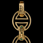MMV Medium Link Bracelet with Emerald Bridges in 18K gold, back view