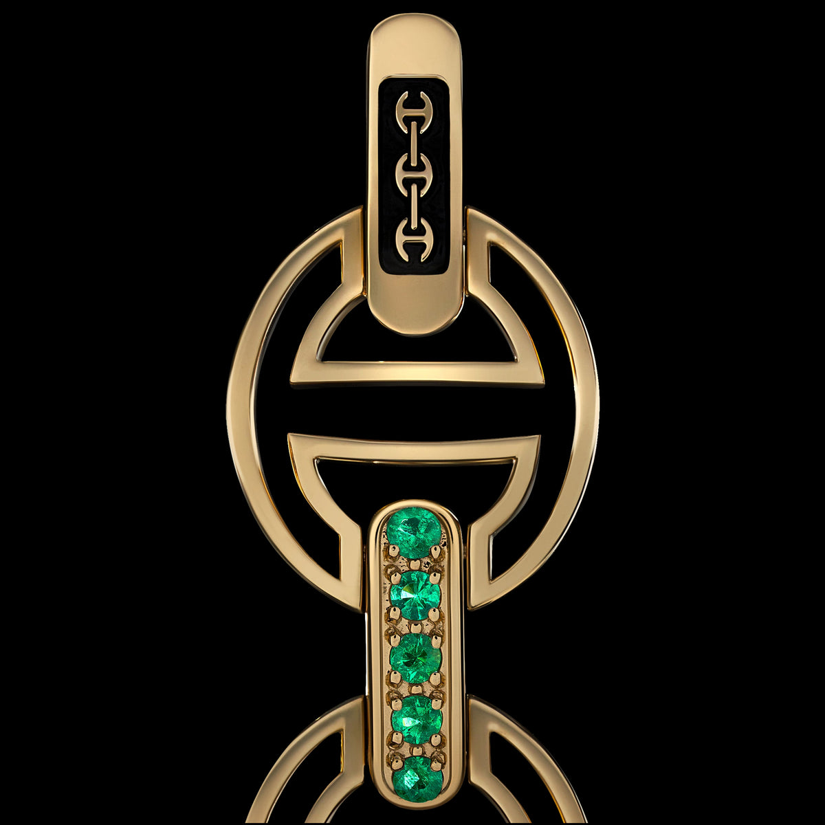 MMV Medium Link Bracelet with Emerald Bridges in 18K gold