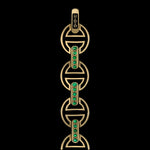 MMV Medium Link Bracelet with Emerald Bridges in 18K gold, view 2