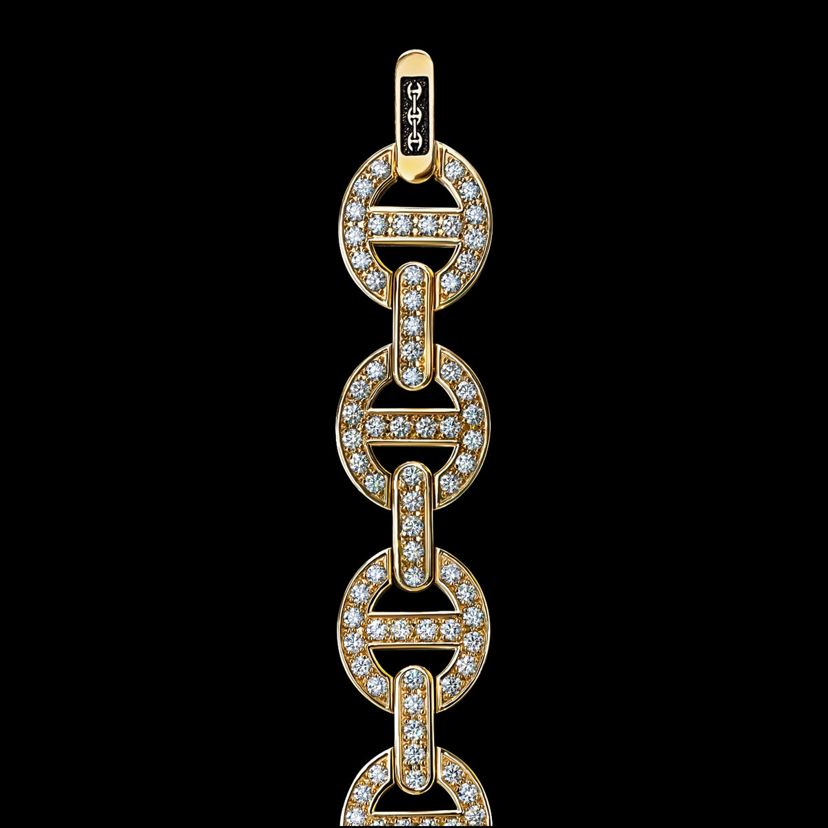MMV Medium Link Bracelet Antiquated in 18K yellow gold, view 2