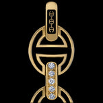 MMV Medium Link Bracelet with Diamond Bridges in 18K yellow gold