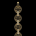 MMV Medium Link Bracelet with Diamond Bridges in 18K yellow gold, view 2