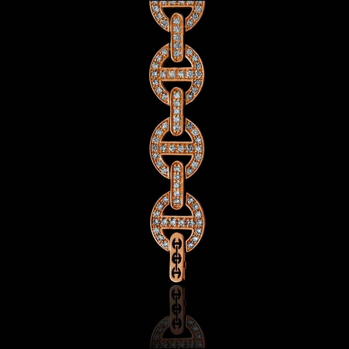 MMV Small Link Bracelet Antiquated in 18K rose gold, view 2
