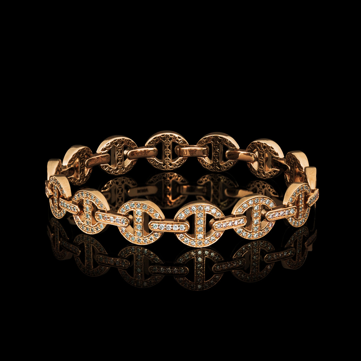 MMV Small Link Bracelet Antiquated in 18K rose gold