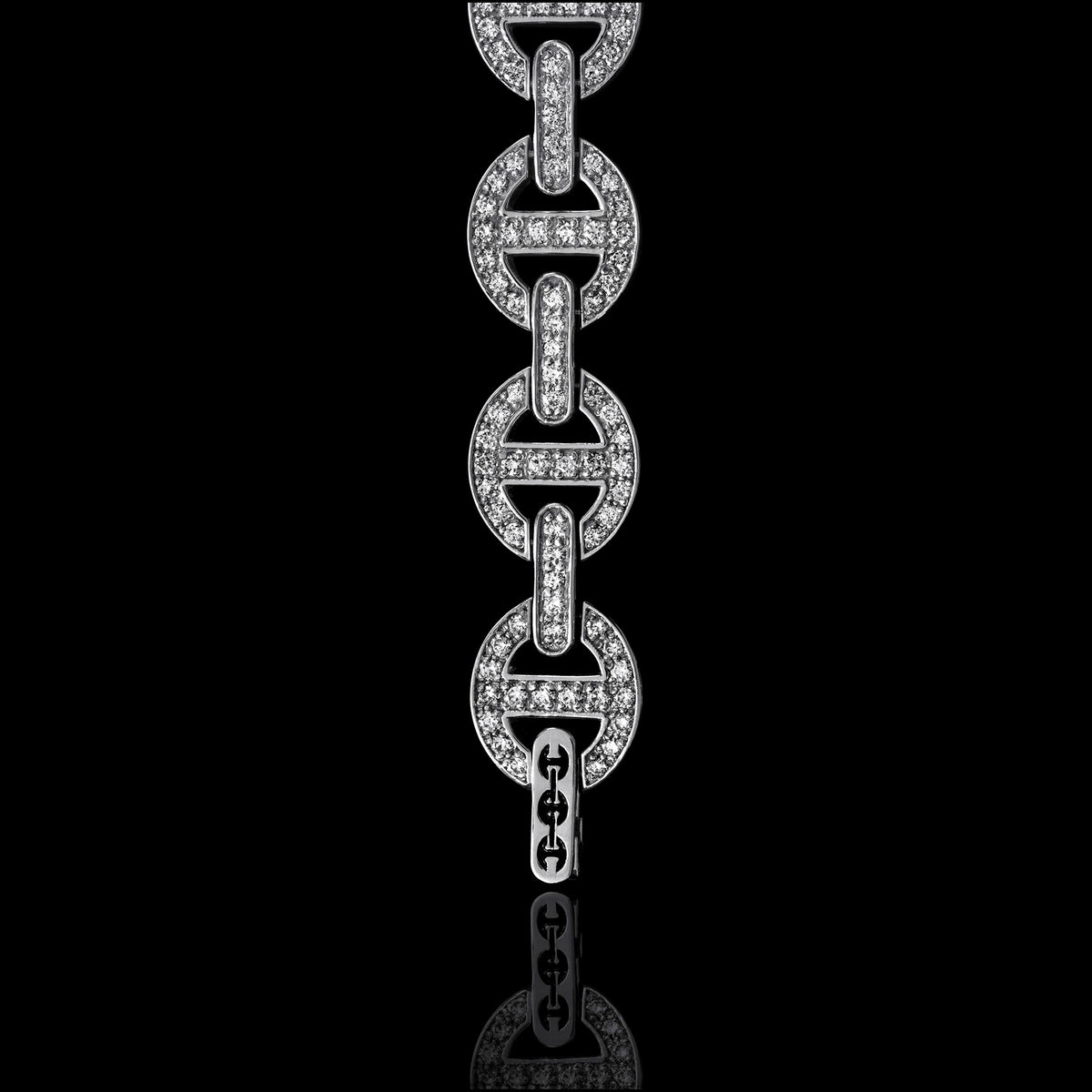 MMV Small Link Bracelet Antiquated in 18K white gold, view 2