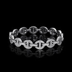 MMV Small Link Bracelet Antiquated in 18K white gold