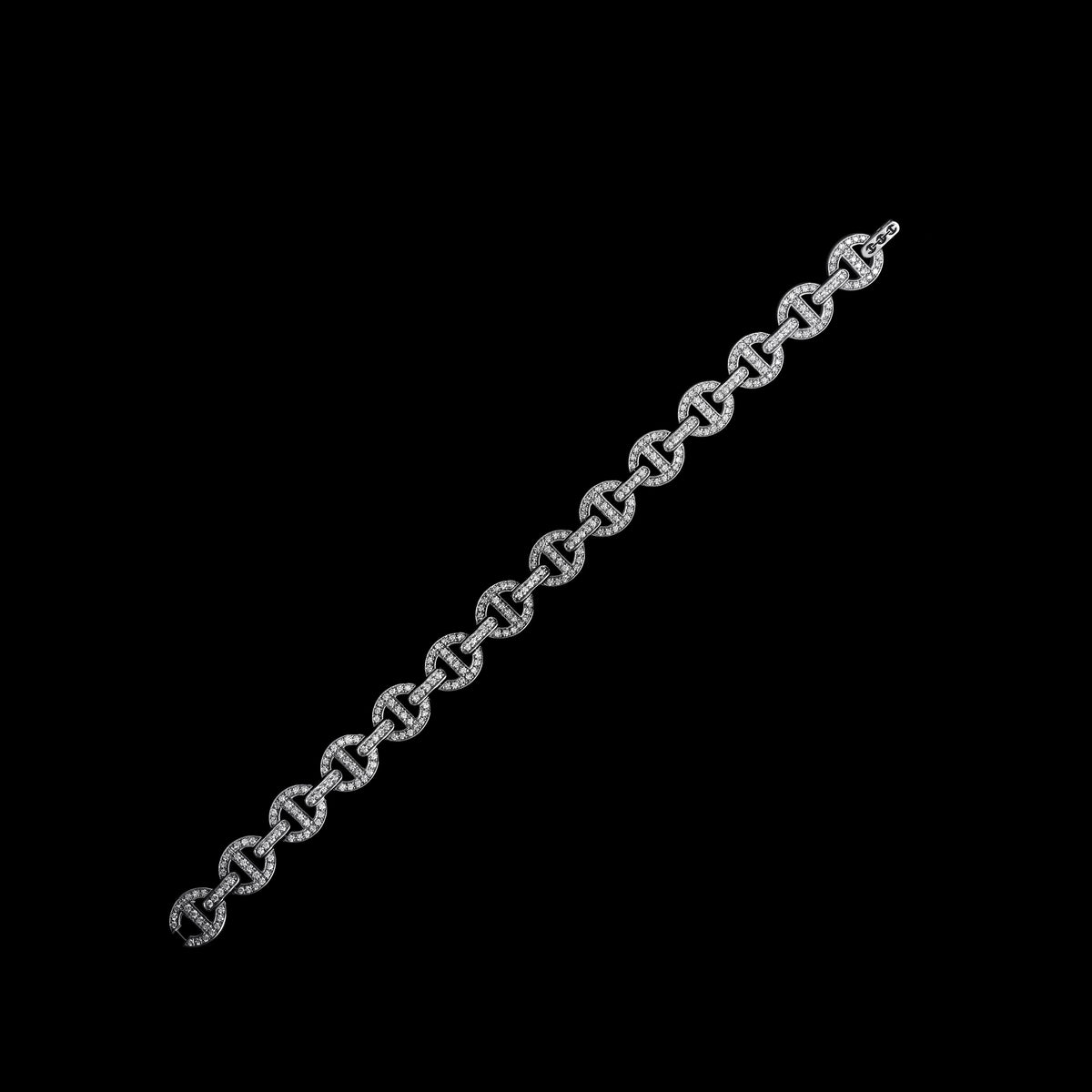 MMV Small Link Bracelet Antiquated in 18K white gold, view 3