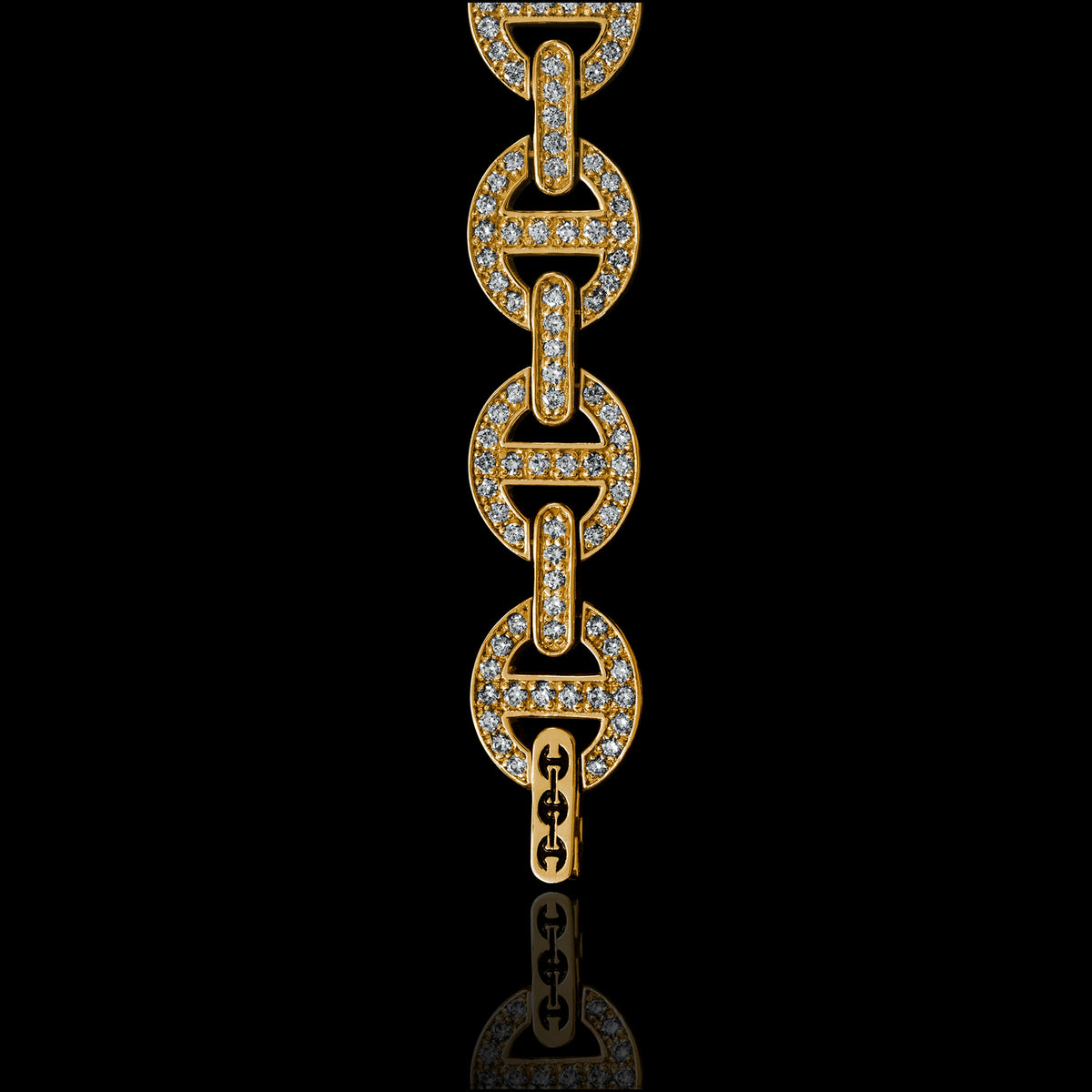 MMV Small Link Bracelet Antiquated in 18K yellow gold