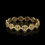 MMV Small Link Bracelet Antiquated in 18K yellow gold by HOORSENBUHS®
