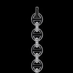 MMV Small Link Bracelet with Diamond Bridges in 18K white gold, view 2