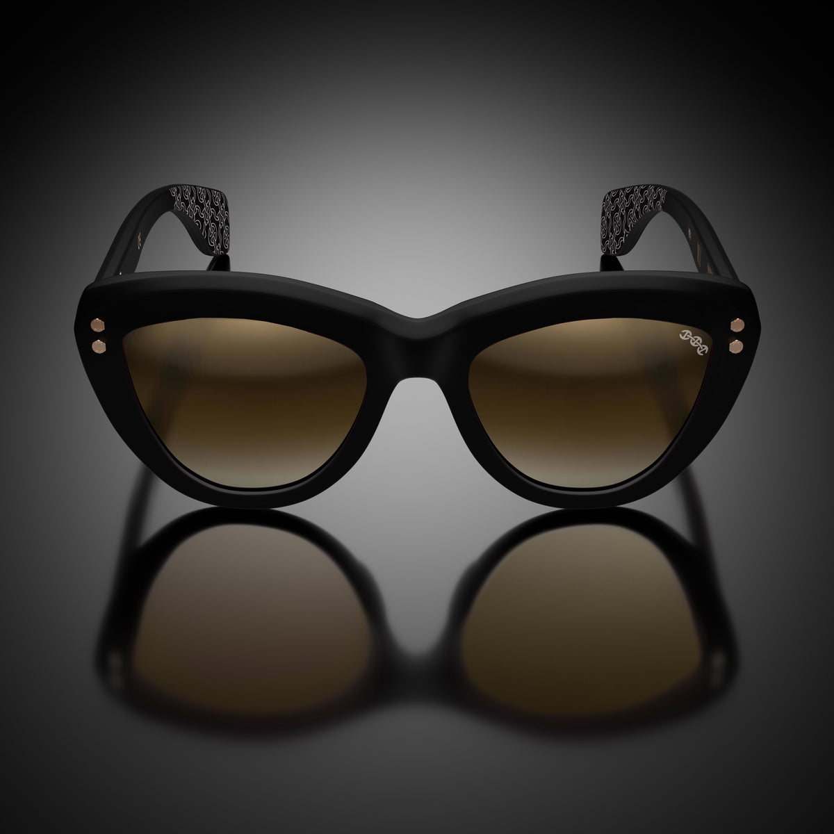 Model VII eyewear in Matte Black, front view