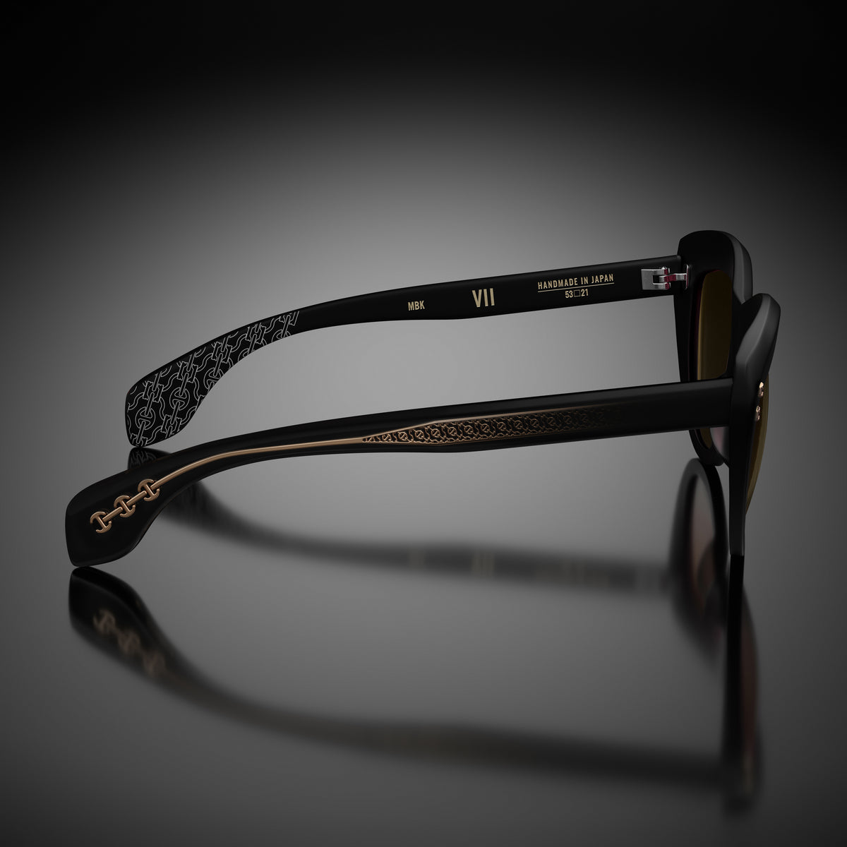 Model VII eyewear in Matte Black, side view