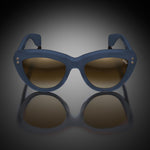 Model VII eyewear in Matte Navy Blue, front view