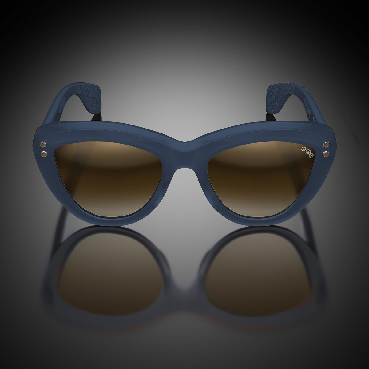 Model VII eyewear in Matte Navy Blue, front view
