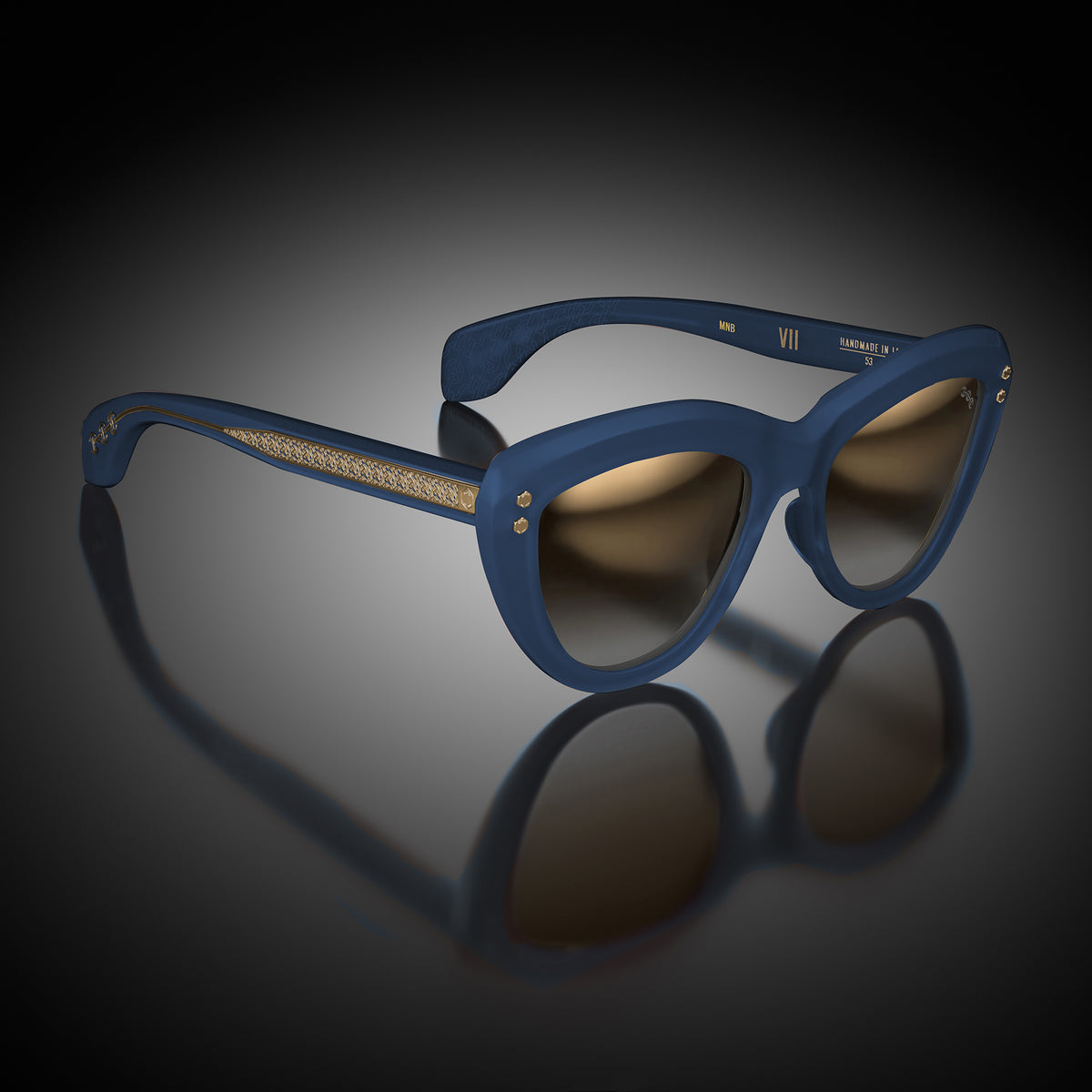 Model VII eyewear in Matte Navy Blue by HOORSENBUHS®