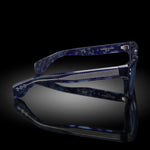 Model I eyewear in Blue Tortoise, side view