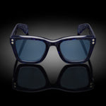 Model I eyewear in Blue Tortoise, front view