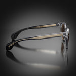 Model II eyewear in Clear Grey, side view