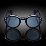 Model III eyewear in Blue Tortoise, front view