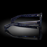 Model III eyewear in Blue Tortoise, side view