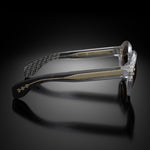 Model III eyewear in Clear Grey, side view