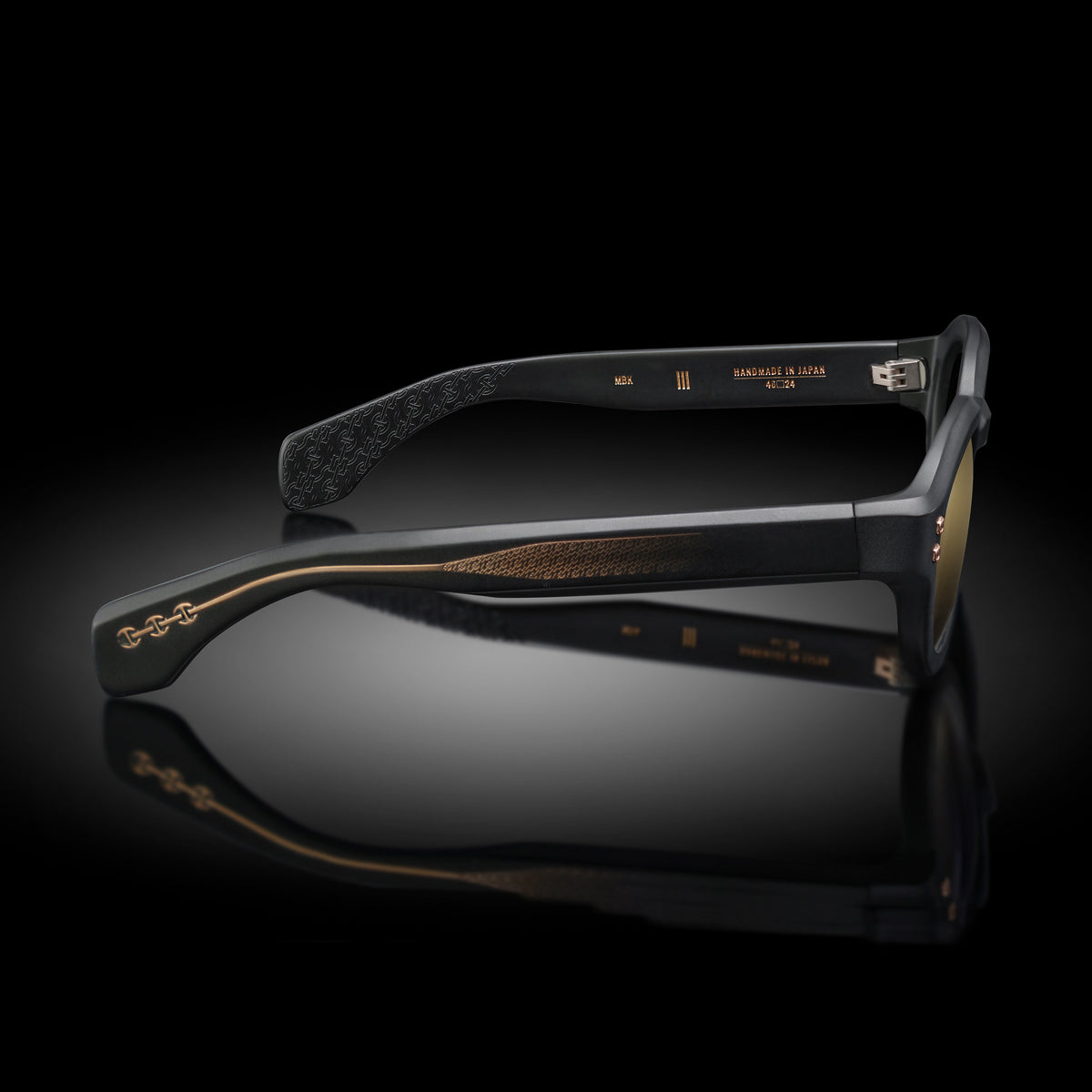 Model III eyewear in Matte Black, side view